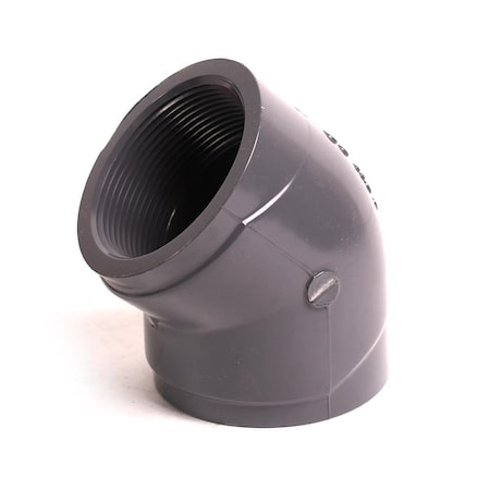 Thrifco Plumbing 2 Inch Threaded x Threaded PVC 45 Elbow SCH 80 8214044